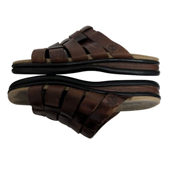 Timberland Fisherman Sandals Womens Brown Leather Slide Clairemont Mule Size 8 - Picture 6 of 7